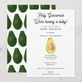 Convite Santa Guacamole, estamos tendo um Chá de fraldas