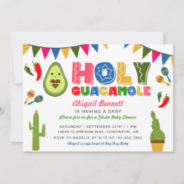 Convite Santa Guacamole Fiesta Chá de fraldas Kawaii Avoca