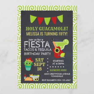 Convite Santa Guacamole Tacos & Tequila Festa de aniversár