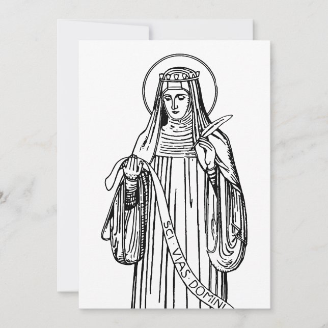 Convite Santa Hildegarda de Bingen Mística Medieval (Frente)