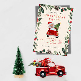 Convite Santa in Car Christmas Party Invitation 