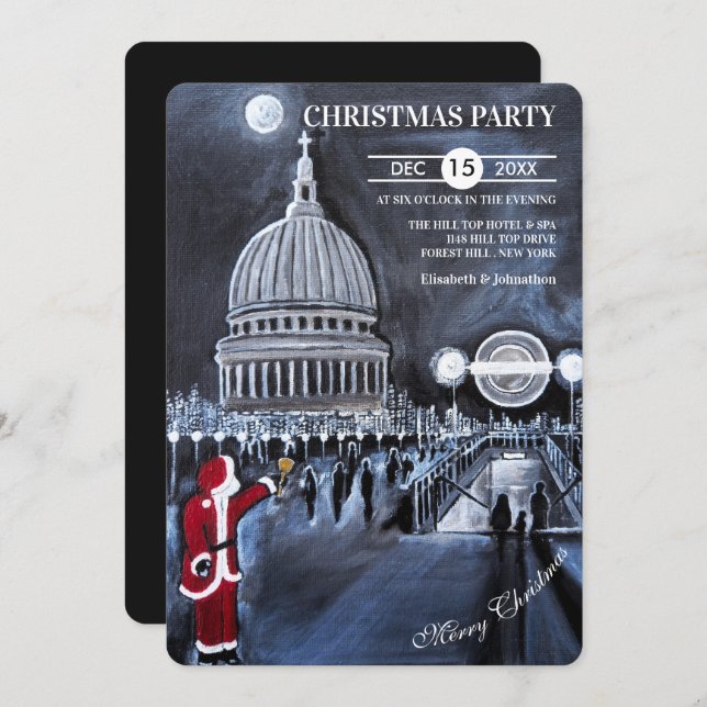 Convite Santa in London Christmas Party (Frente/Verso)