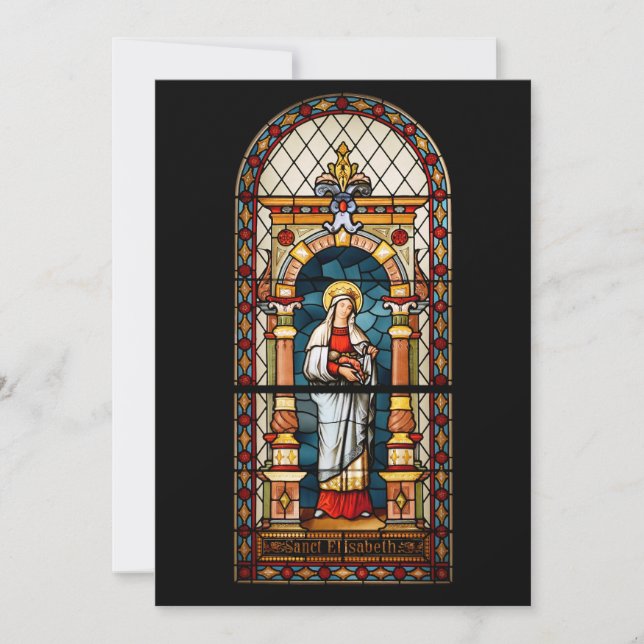 Convite Santa Isabel da Hungria Arte Medieval Premium (Frente)