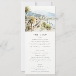 Convite Santa Marta Colombia Landscape Wedding Menu Card