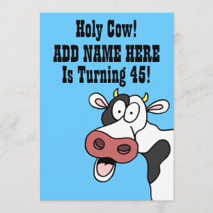 Convite Santa Vaca 45º Aniversário Encantada de Cartoon En