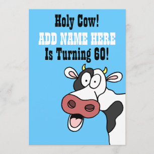 Convite Santa vaca 60º aniversário Engraçado Cartoon Co
