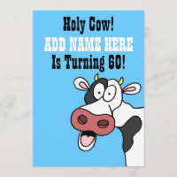 Santa vaca 60º aniversário Engraçado Cartoon Convi