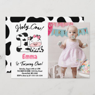 Convite Santa vaca, eu sou uma primeiro aniversario