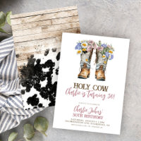Santa Vaca Floral Cowboy aniversário de 30 anos