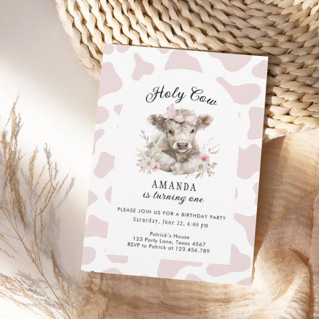 Convite Santa Vaca, sou um primeiro aniversario de Garota- (Criador carregado)