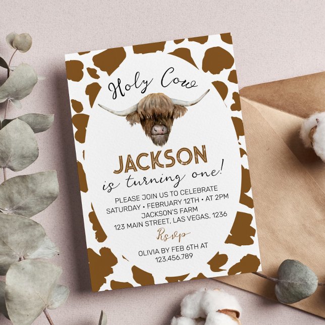 Convite Santa Vaca, sou um primeiro aniversario de Vaca do (Criador carregado)