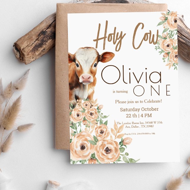 Convite Santa vaca, sou uma festa primeiro aniversario (Criador carregado)