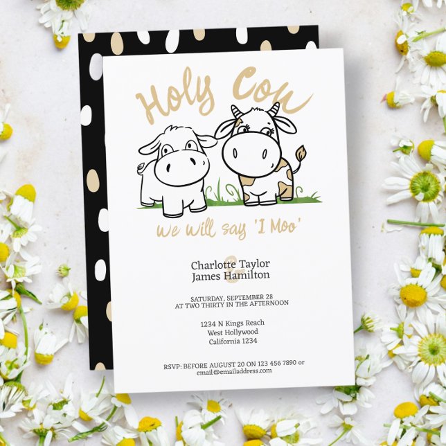 Convite Santa Vaca Vamos Dizer Que Eu Mato Casamento (Holy Cow We Will Say I Moo Wedding Invitations from Ricaso A funny pun ideal for country folk couple)