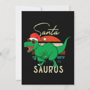 Convite Santasaurus Trex Dino Natal Dinossauro Vintage C