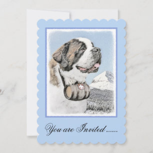 Convite Santo Bernard Painting - Arte Cachorro Original Bo