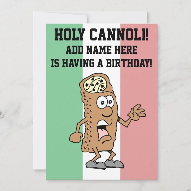 Convite Santo Cannoli Bandeira Italiana de Aniversário da  (Frente)