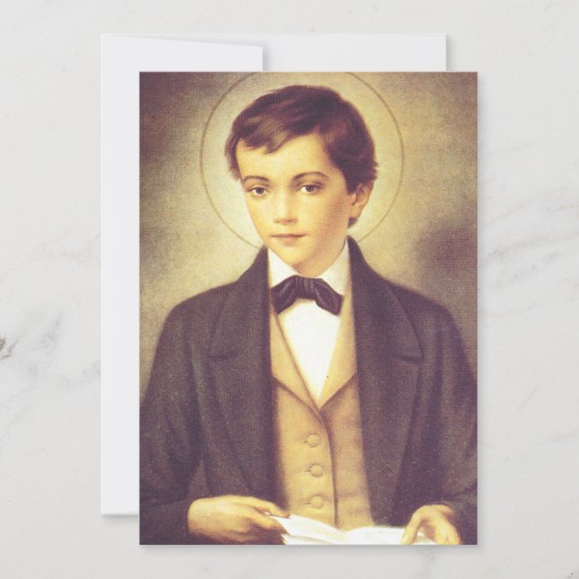Convite Santo Dominic Savio estudante de John Bosco (Frente)