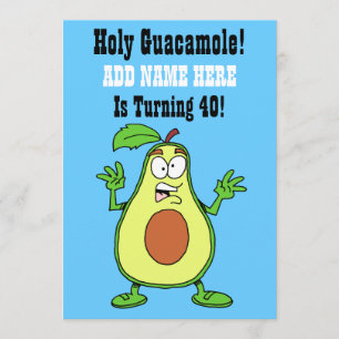 Convite Santo Guacamole Alguém Está Virando 40 Avocado