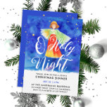 Convite Santo Guardião Ângulo Benção Vaqueta<br><div class="desc">Celebrar a Noite Santa com um Convite de festas Jante de Natal emocionado, com um anjo bênção num design de aquarela impressionante. Contra um céu azul estrelado, este elegante convite apresenta uma escrita branca moderna e uma bênção do anjo da guarda cristão, perfeita para partilhar fé e alegria. O texto...</div>