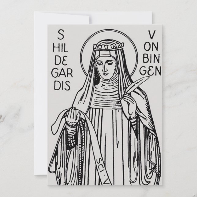 Convite Santo Hildegard da abadia beneditina de Bingen (Frente)