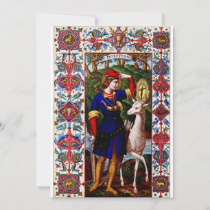Convite Santo Huberto de Liege com o cervo