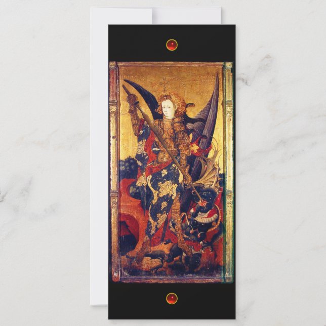 Convite Santo Michael Vanguishing, rubi vermelho (Frente)