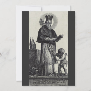 Convite Santo Patrício Apóstolo da Irlanda Arte Monocromát