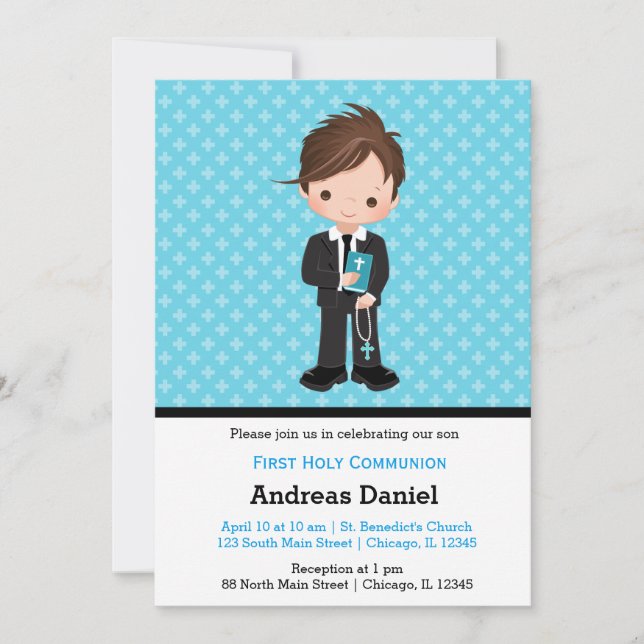 Convite Santo rapaz da comunhão (Frente)