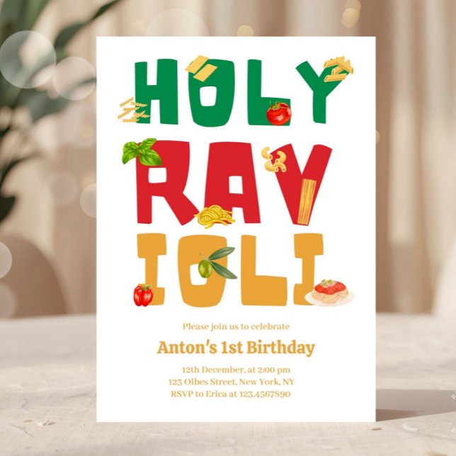 Convite Santo Ravioli Italiano Pasta Theme Birthday (holy ravioli adult birthday party, italian birthday party, pasta birthday party, italian restaurant )