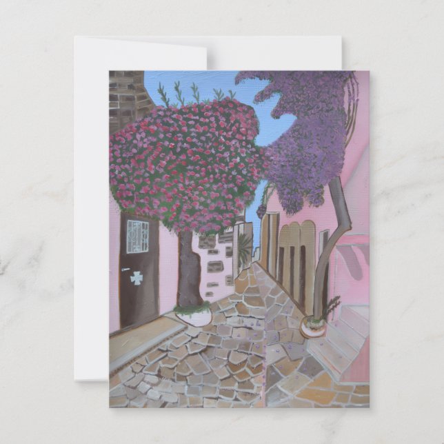 Convite Santorini, Greece invitation card  (Frente)