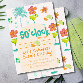 Convite São 5 horas em algum lugar do tema da festa