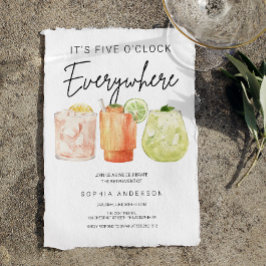 Convite São cinco O'Clock em todos os lugares da festa de 