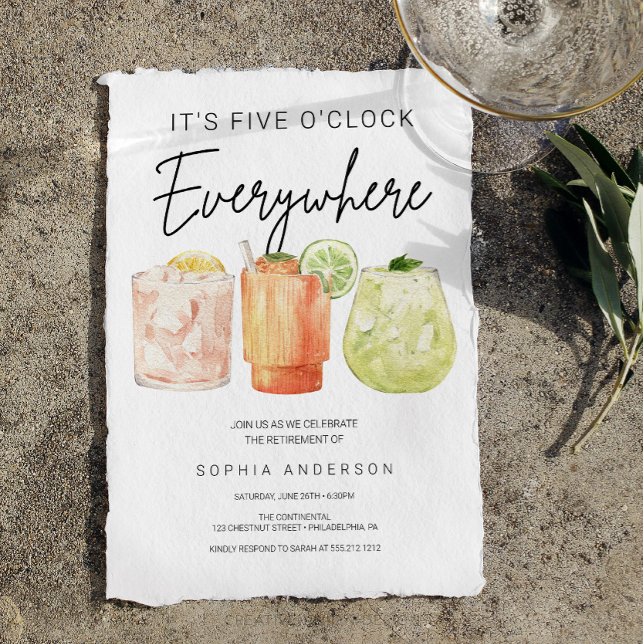 Convite São cinco O'Clock em todos os lugares da festa de  (Criador carregado)