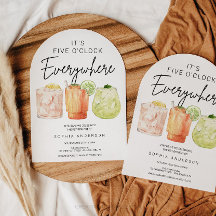 São cinco O'Clock em todos os lugares da festa de