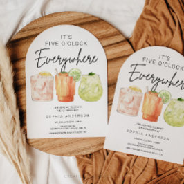Convite São cinco O'Clock em todos os lugares da festa de 