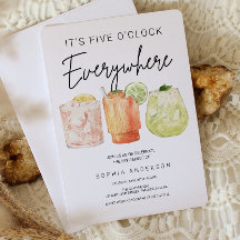 São cinco O'Clock em todos os lugares da festa de