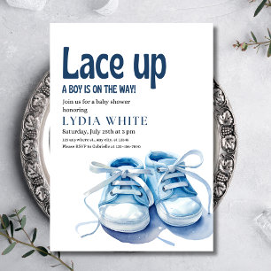 Convite Sapatênis de Bebê Chá de Bebê, Amarrar o Chá de Be