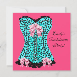 Convite Sapatênis Rosa de Leopardo com Córset para Festa d
