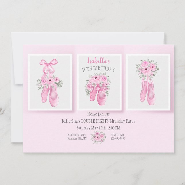 Convite Sapatilhas de Ballet (Frente)