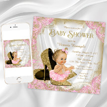 Sapato de Menina Rosa Brilho Dourado Pérola Baby S