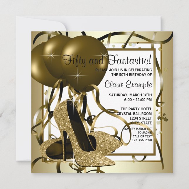 Convite Sapato Feminino de Salto Alto em Ouro Branco Anive (Frente)