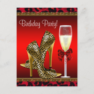 Convite Sapatos de salto alto Chic Cocktail Leopardo Verme