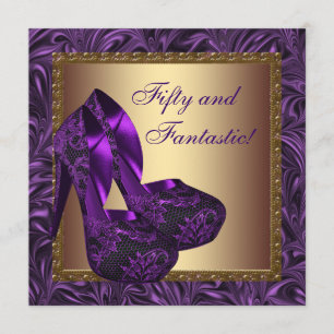 Convite Sapatos de Salto Alto Feminino Roxo Festa de Anive