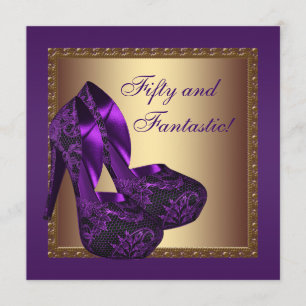 Convite Sapatos de Salto Alto Feminino Roxo Festa de Anive