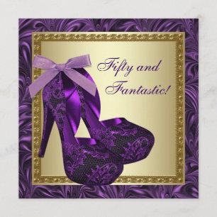 Convite Sapatos de Salto Alto Feminino Roxo Festa de Anive