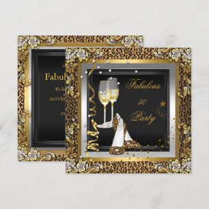Convite Sapatos de Salto Alto Leopardo Ouro Preto Champanh