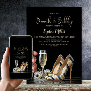 Convite Sapatos de Salto Alto Listrados Elegantes Brunch e