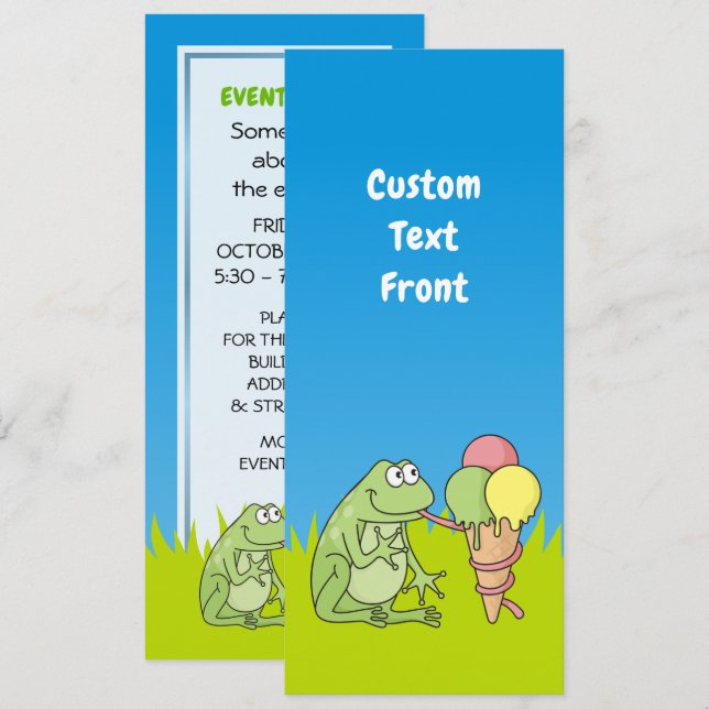 Convite Sapo com Icecream (Frente/Verso)