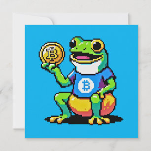 Convite Sapo Crypto - Moeda Digital Engraçada Pixel Art