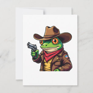 Convite Sapo Ocidental do Cowboy engraçado Kawaii